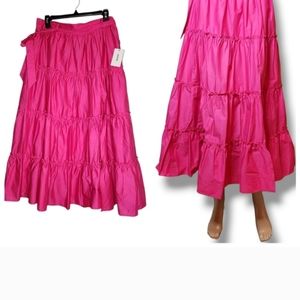 Jason Wu Hot Pink Tiered Midi Skirt NEW (tag came off)